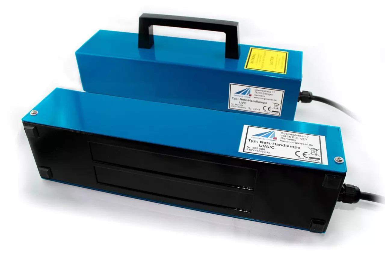 UV-Handlampen mit VIS-Filter für Fluoreszenzanregung
